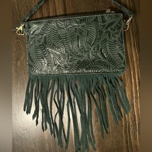 Green Purse with Fringe